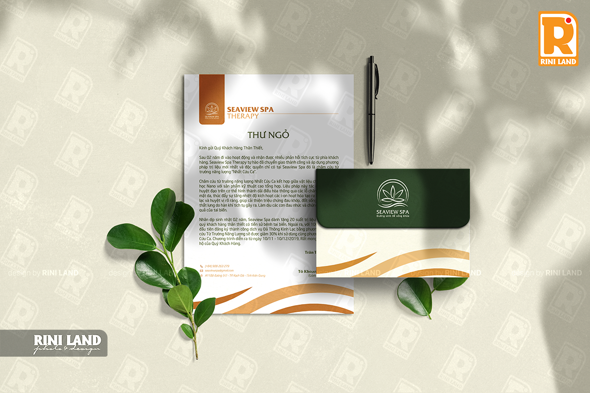Thiết kế Trang thư A4 - Seaview Spa